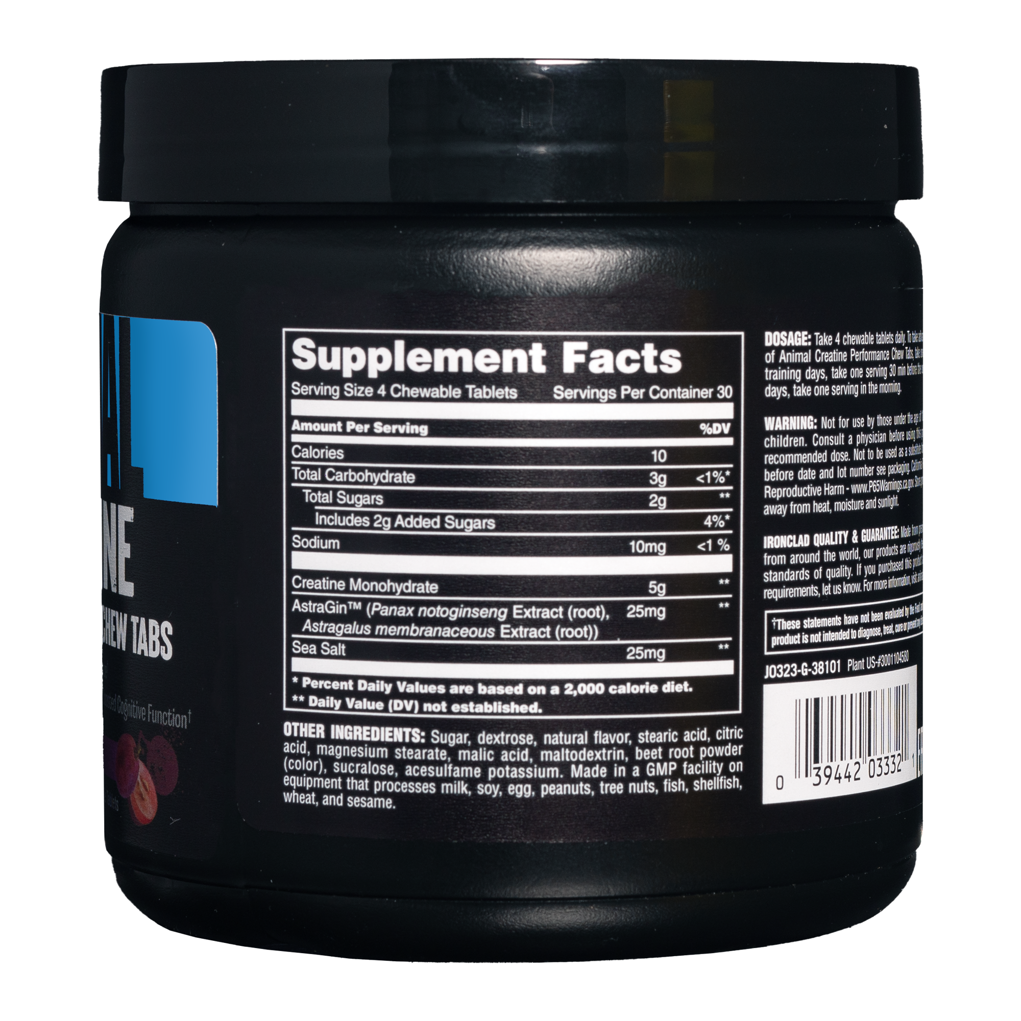 Universal Nutrition Animal Creatine Chews on-the-Go Chewable Tablets, Grape