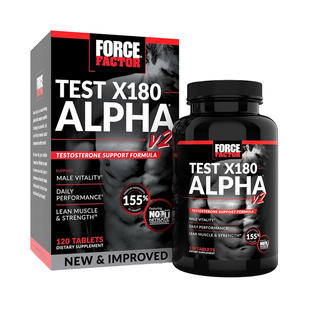 Test X180 Alpha v2 T-Support for Men, T-Supplement to Help Build Strength, Boost Nitric Oxide, and Support Daily Performance, 120 Tablets