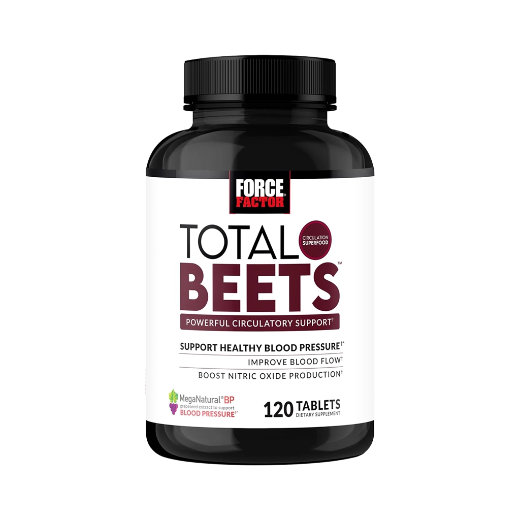 Total Beets Blood Pressure Support with Grape Seed Extract and Non GMO Beet Root Powder for Heart Health, Circulation, & Blood Flow, 120 Count
