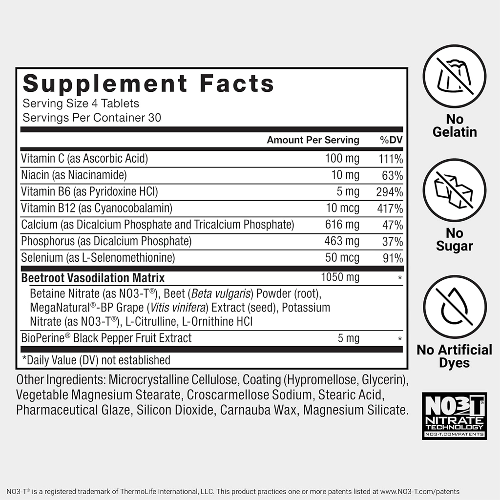 Total Beets Blood Pressure Support with Grape Seed Extract and Non GMO Beet Root Powder for Heart Health, Circulation, & Blood Flow, 120 Count