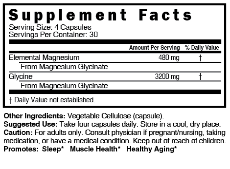 Magnesium Glycinate 480mg - Supplement Facts