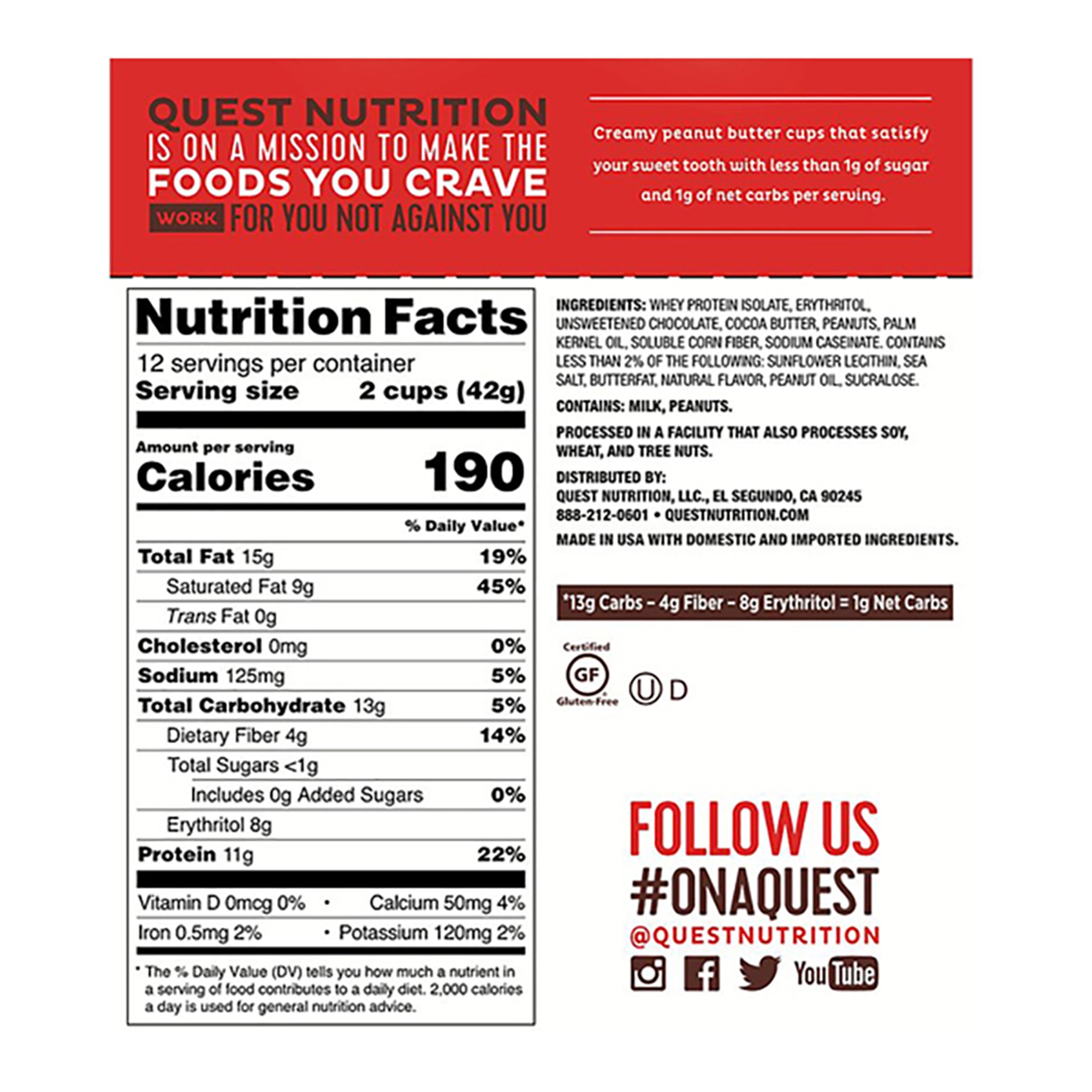 Barras de proteína Quest Peanut Butter Cups