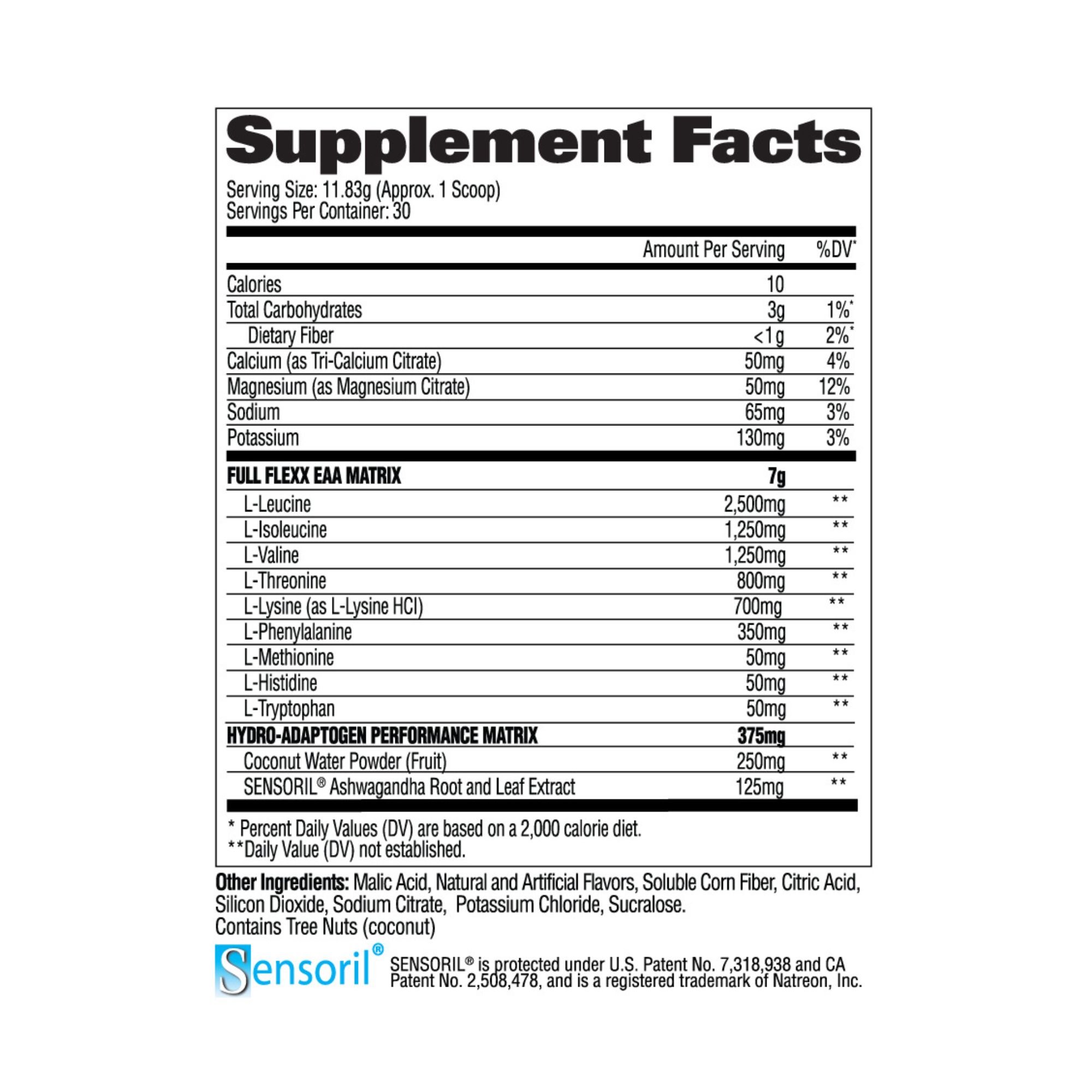 Flexx EAAs Aminoácidos esenciales Ponche de frutas