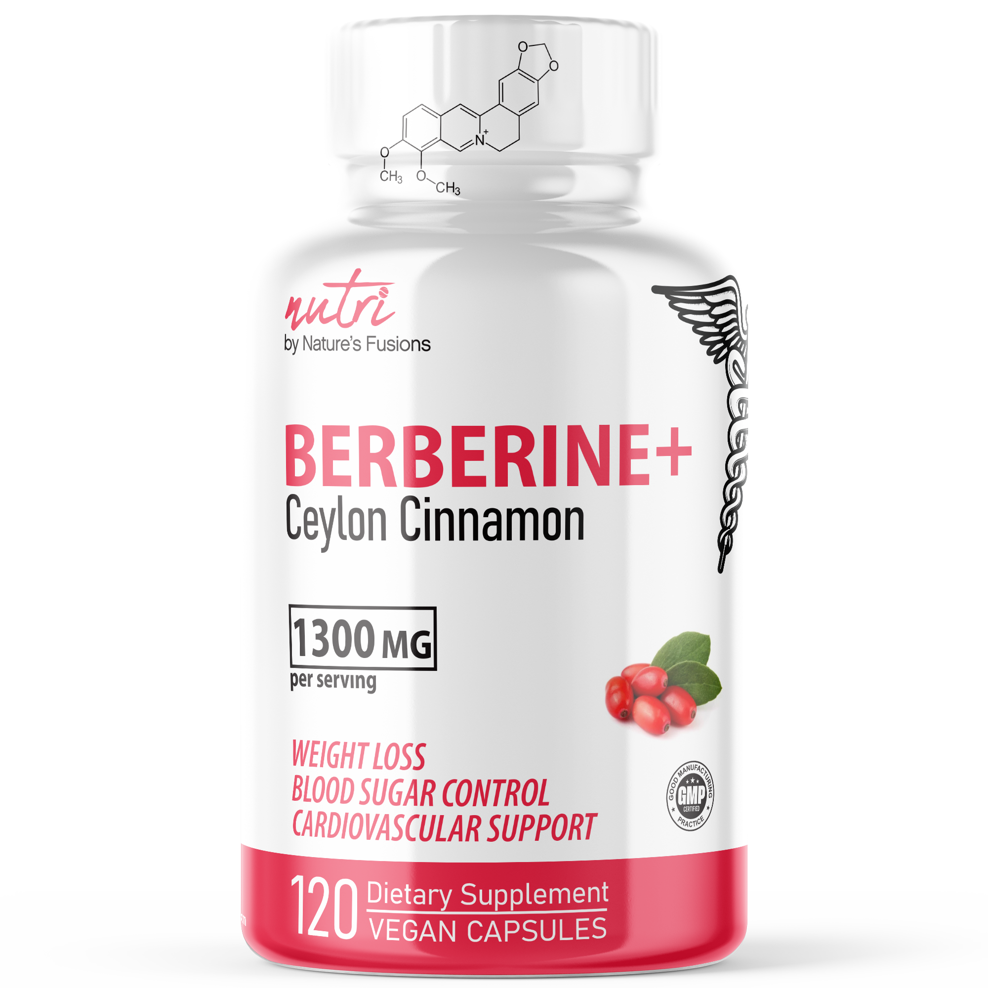 Berberine Cinnamon Ceylon 1300mg - 120 Vegan Capsules