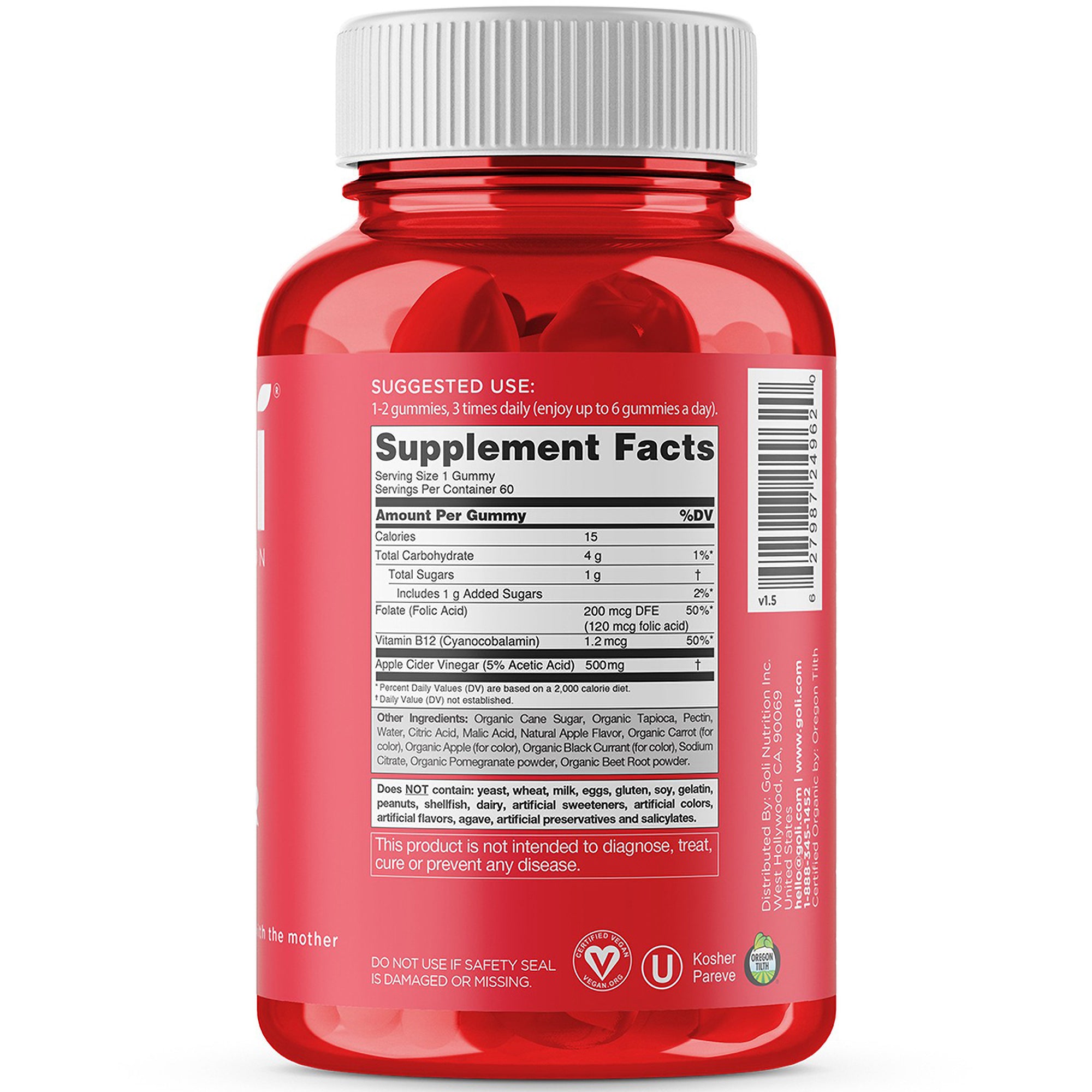 Gomitas vitamínicas de vinagre de sidra de manzana Goli