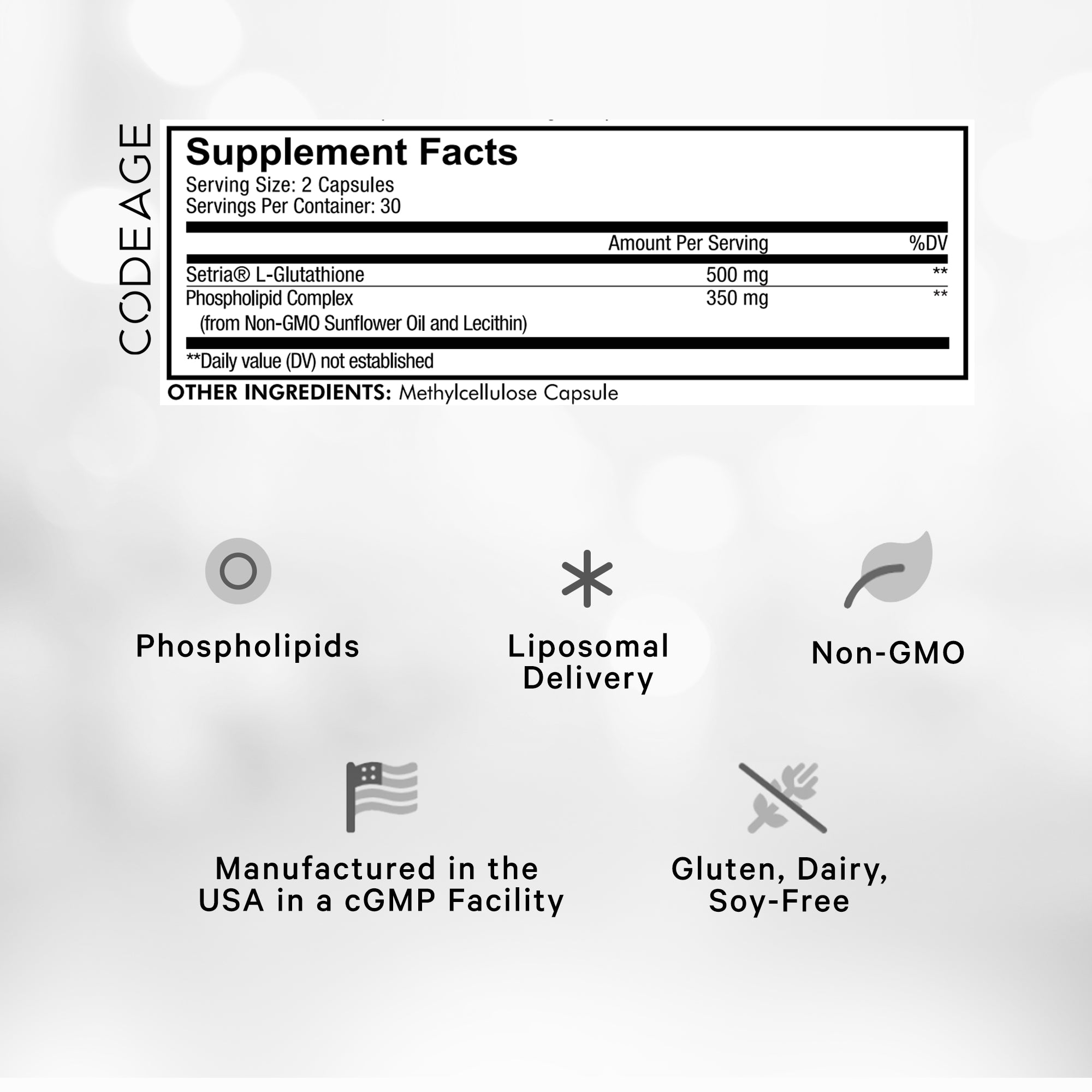 Liposomal Glutathione - Supplement Facts
