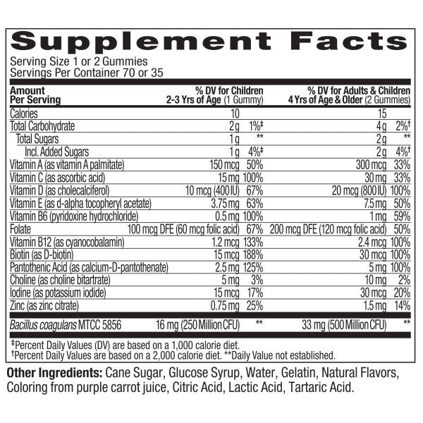 OLLY Kids' Multi + Probiotic Yum Berry Punch