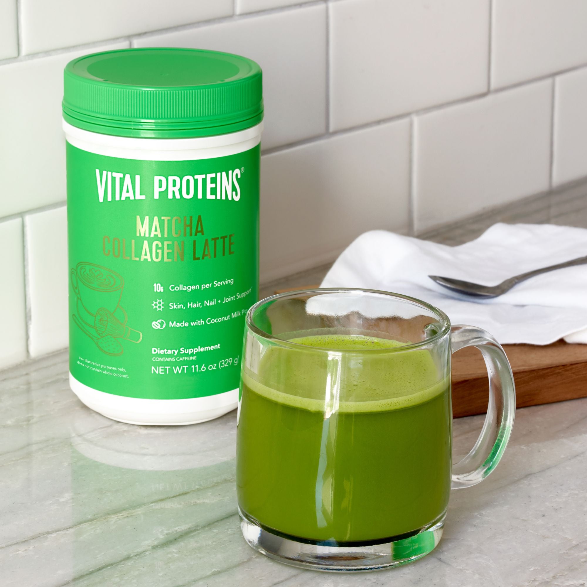 Latte de colágeno y matcha