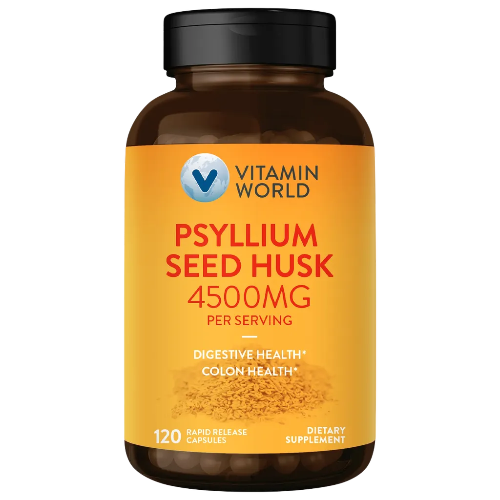 Psyllium Seed Husks 4500MG - 120 Capsules - Digestive and Colon Health