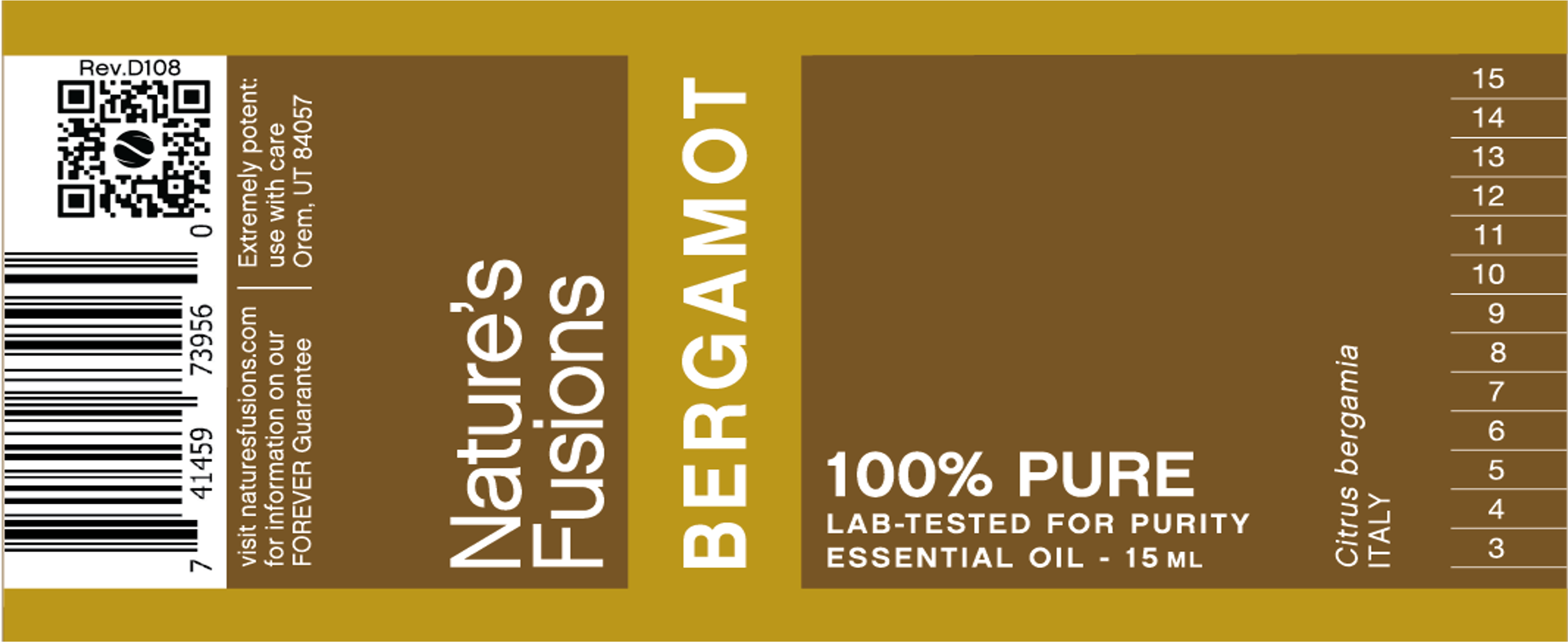 Bergamot Essential Oil, 15 mL