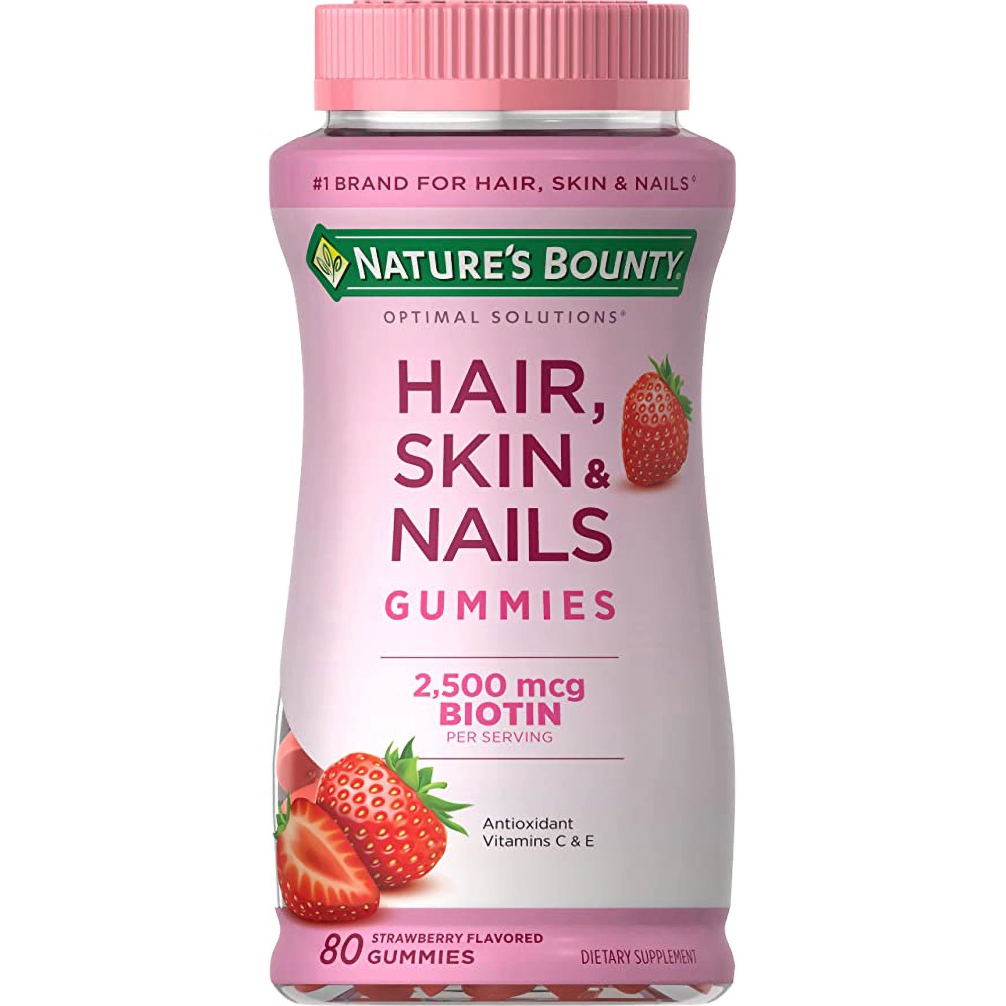 Nature's Bounty Hair Skin & Nail Gummy Strawberry - 80 Gummies