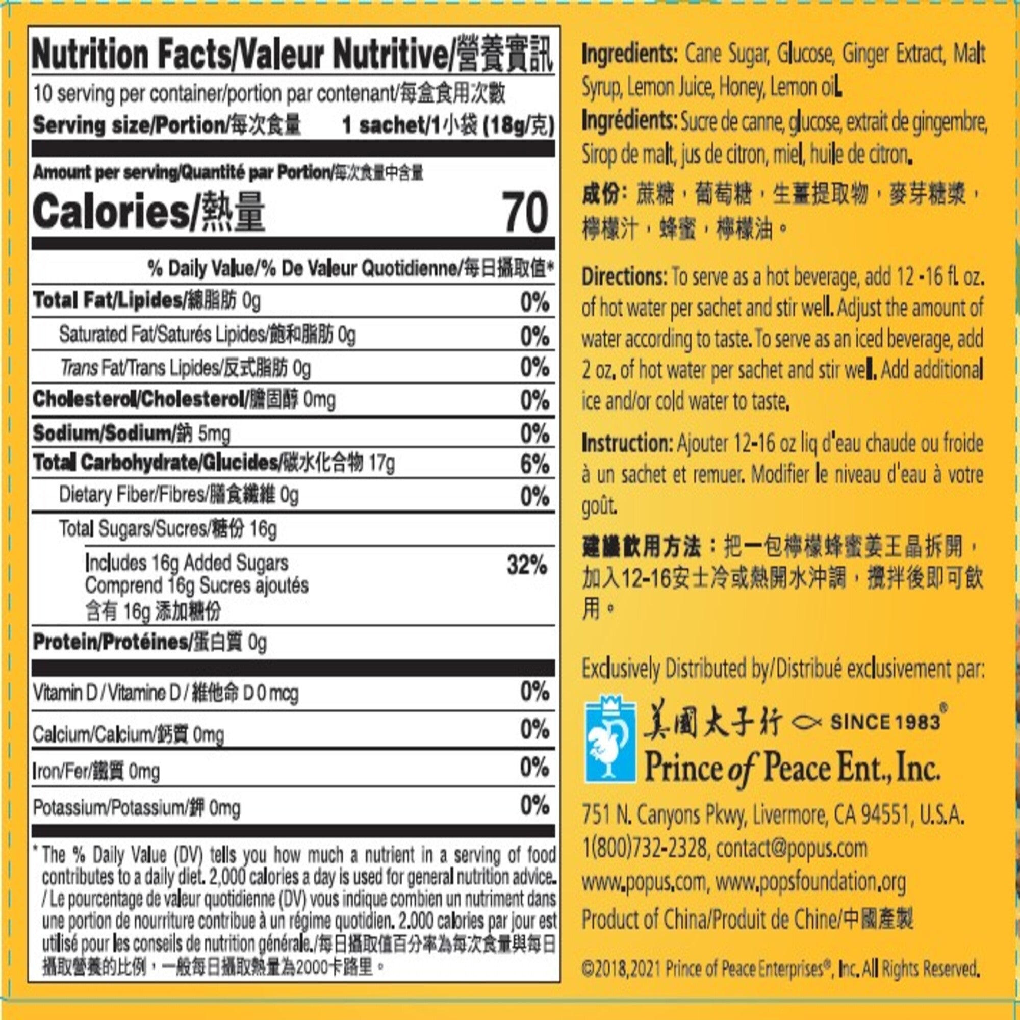 Ginger Honey Crystals Instant Tea