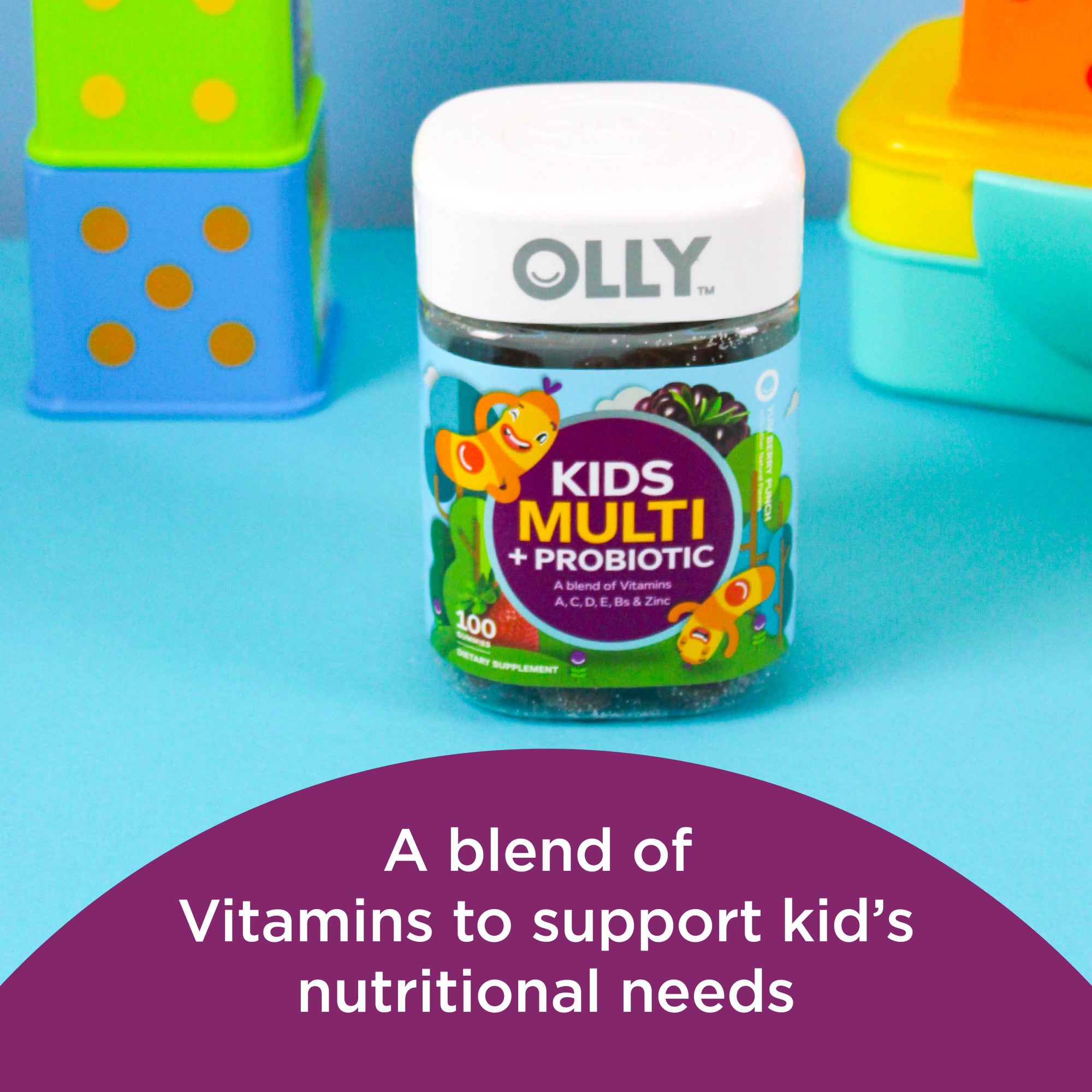 OLLY Kids' Multi + Probiotic Yum Berry Punch