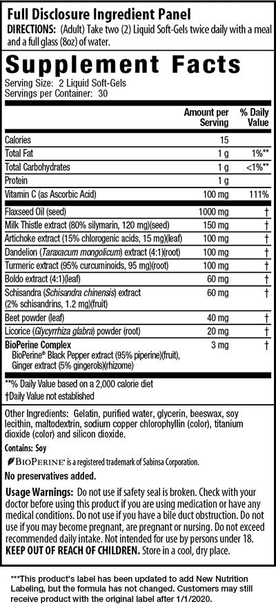 Cardo Mariano Desintoxicante para el Hígado 60 Cápsulas Blandas