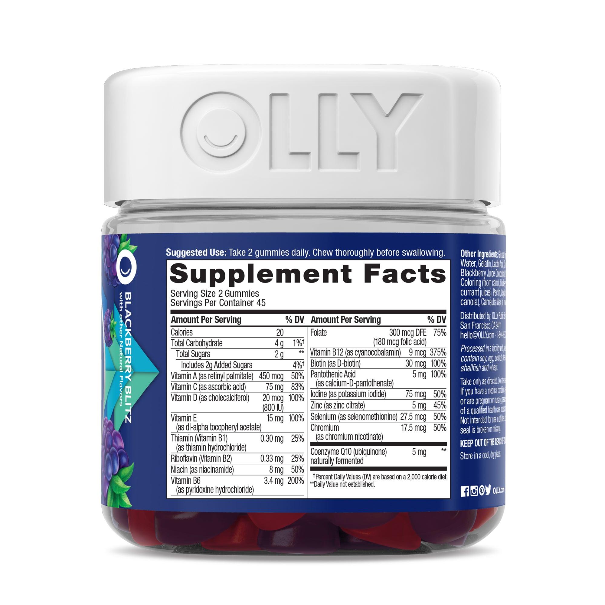 OLLY Men's Multivitamin Blackberry Blitz Gummies