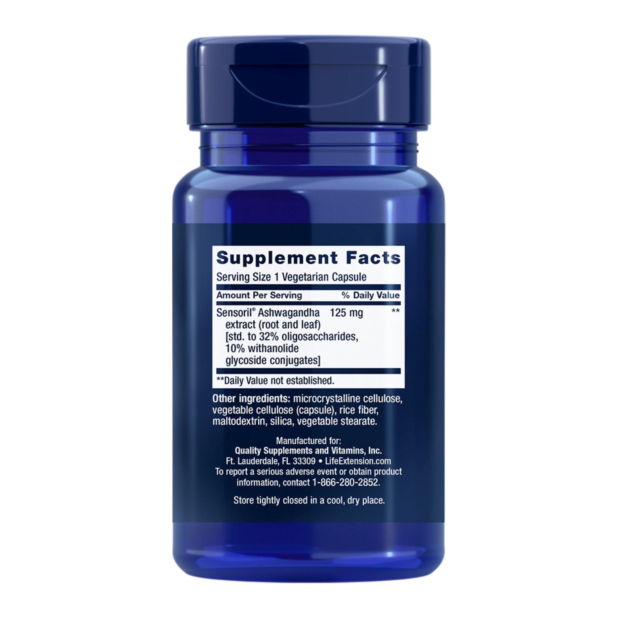 Optimized Ashwagandha 60ct - Supplement Facts