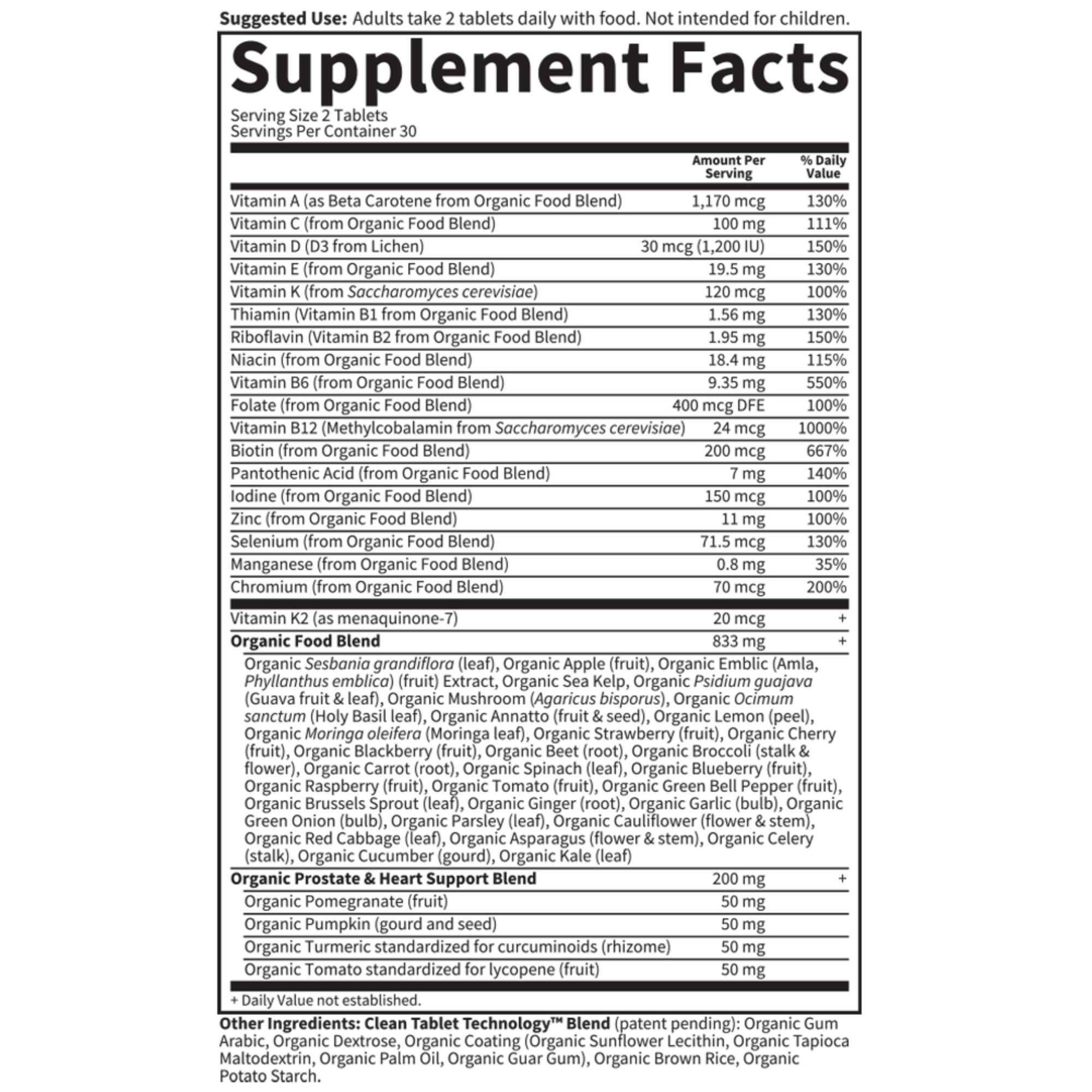 Multivitamínico orgánico para hombres mayores de 40 años de MyKind