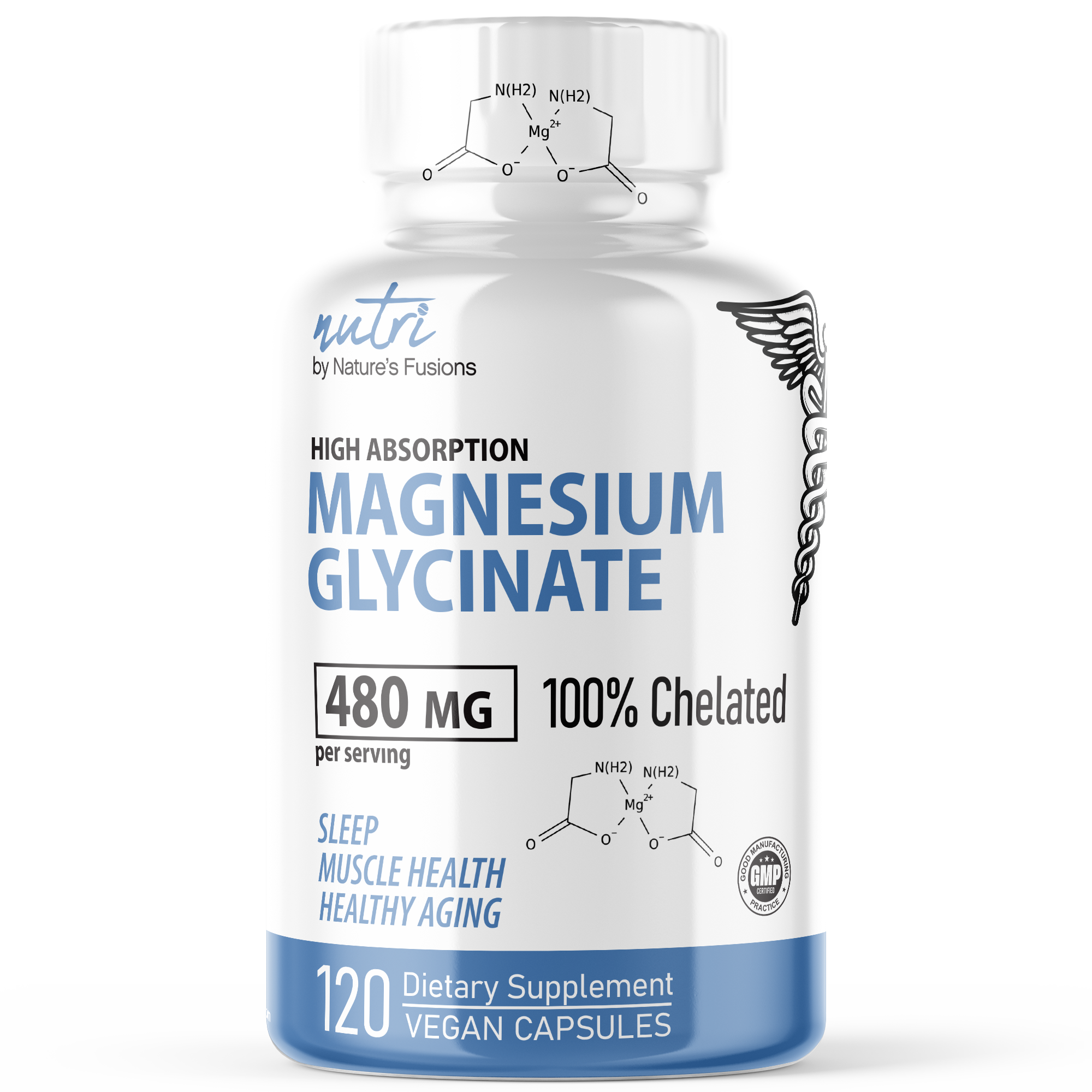 Magnesium Glycinate 480mg - 120 Vegan Capsules