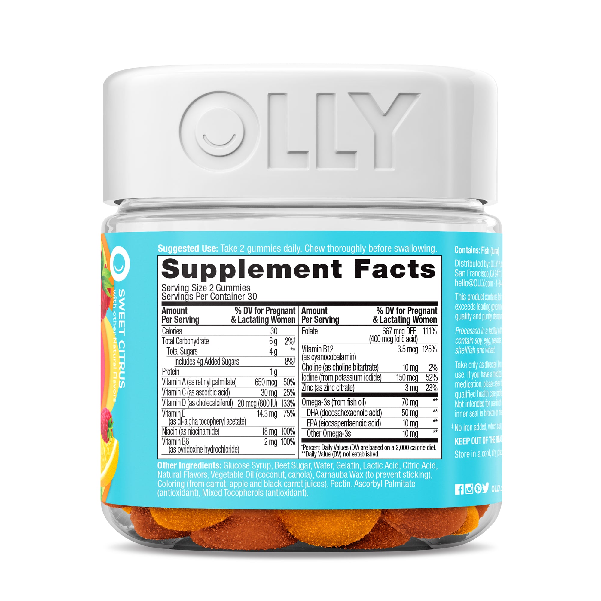 OLLY Multivitamínico prenatal esencial con cítricos vibrantes