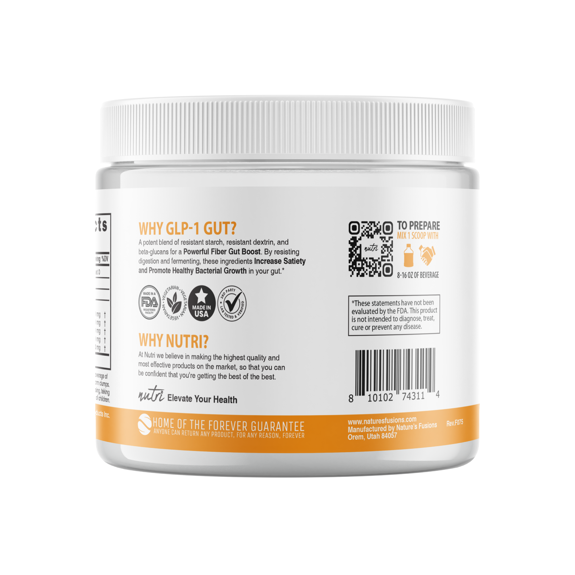 GLP-1 Gut Support Fiber Boost - Tubo sin sabor