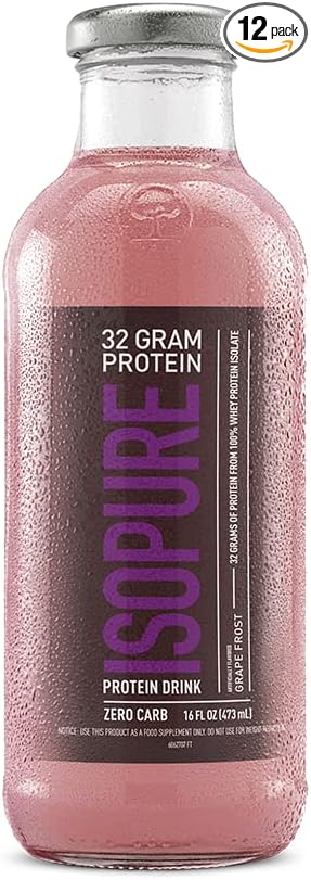 Isopure Zero Carb 32g, Grape Frost, Case