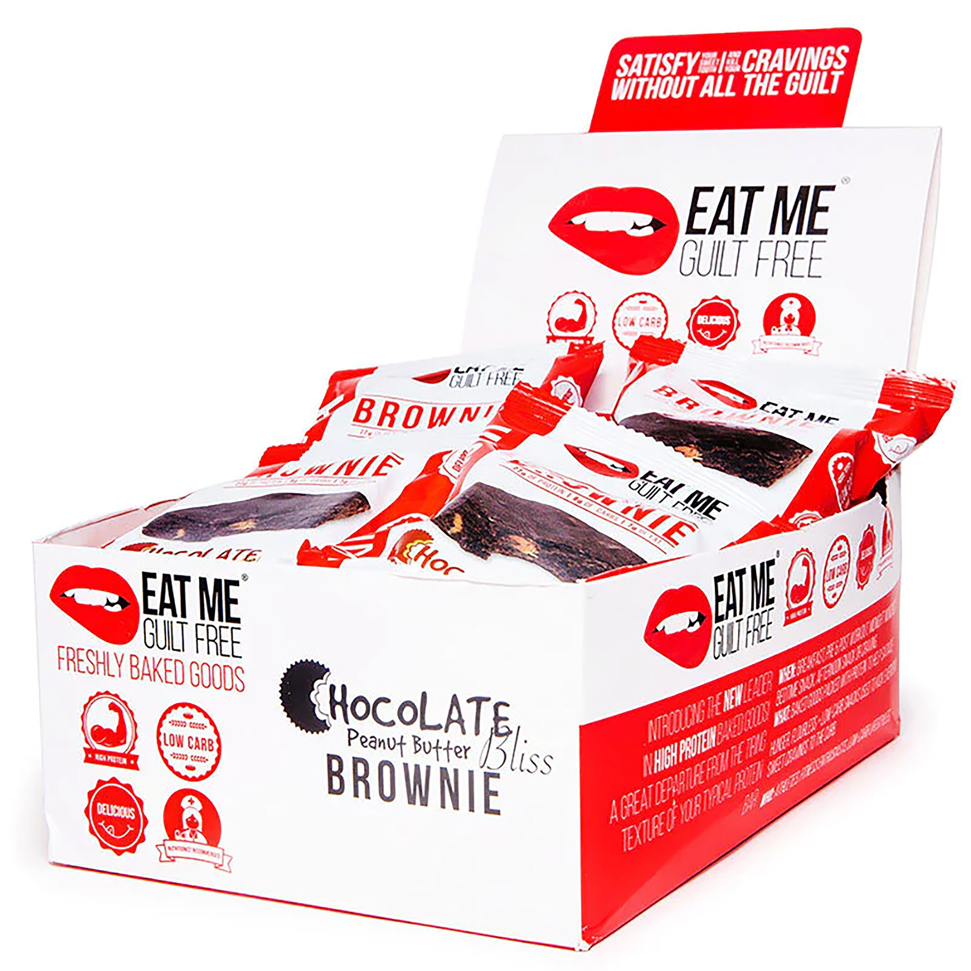Eat Me Guilt Free Chocolate Peanut Butter Bliss Brownie (Box of 12)