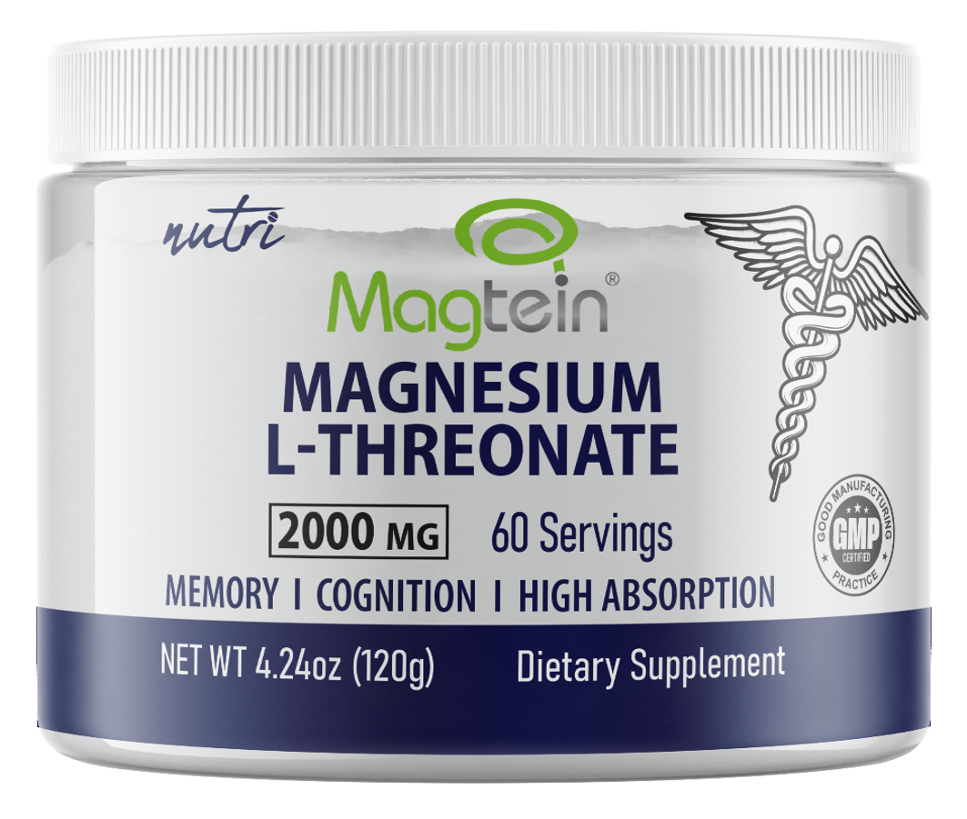Nutri Magnesium L-Threonate 2000 mg Unflavored Powder - 60 g Tub