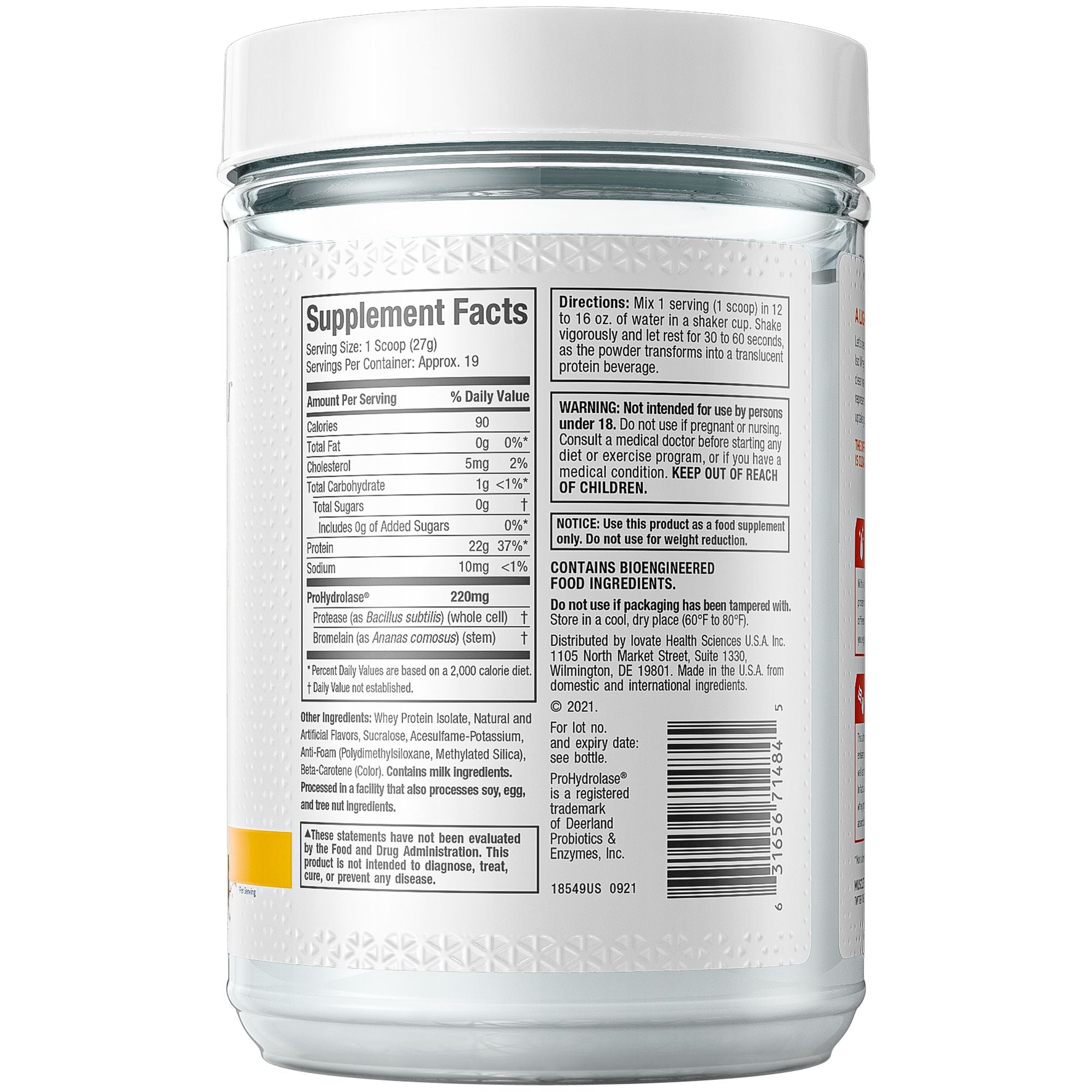Iso Whey Clear Ultra-Pure Protein Isolate Orange Dreamsicle