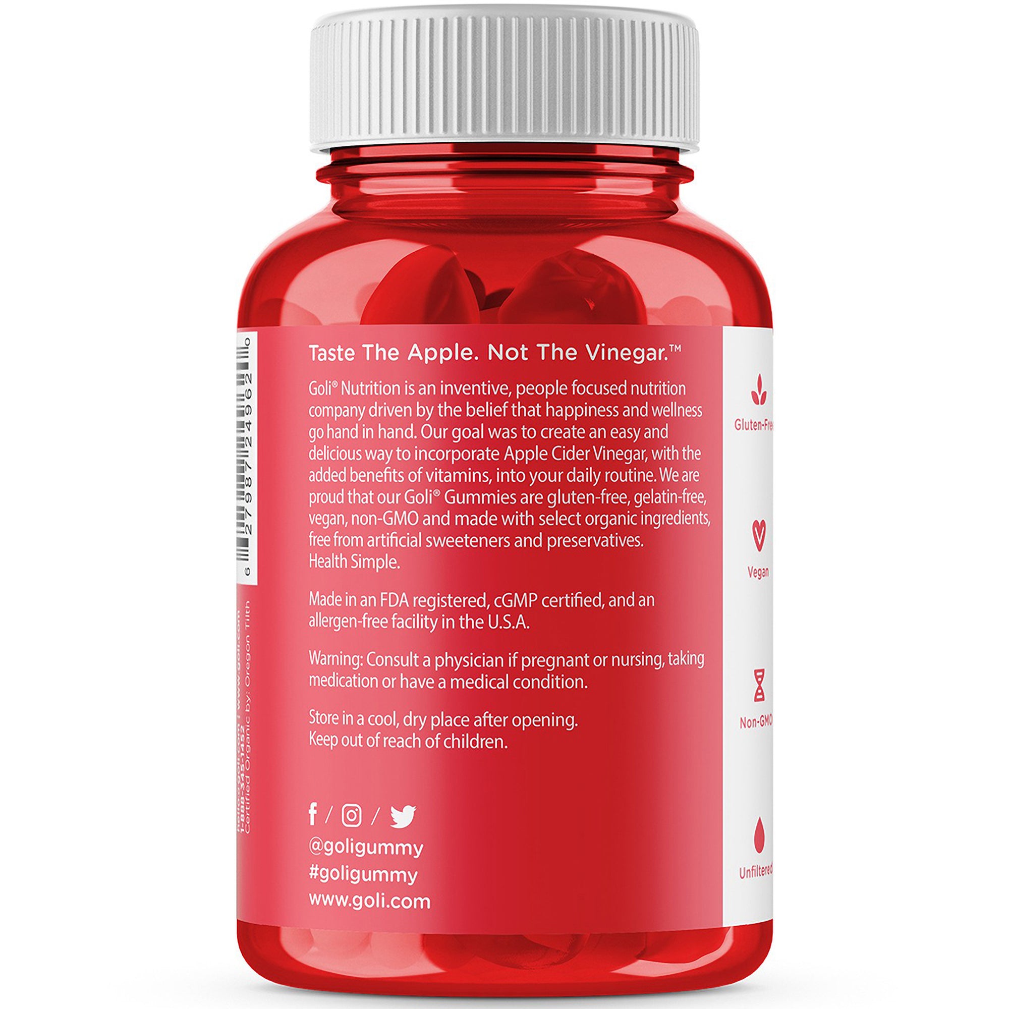 Gomitas vitamínicas de vinagre de sidra de manzana Goli