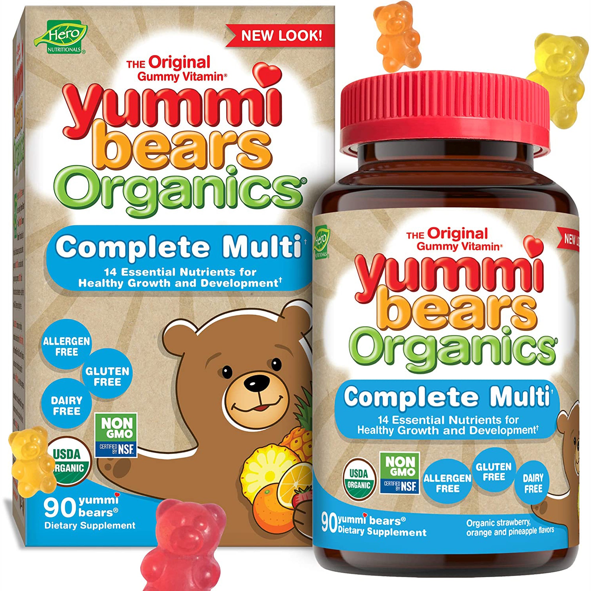 Gomitas multivitamínicas para niños Yummi Bears Organics
