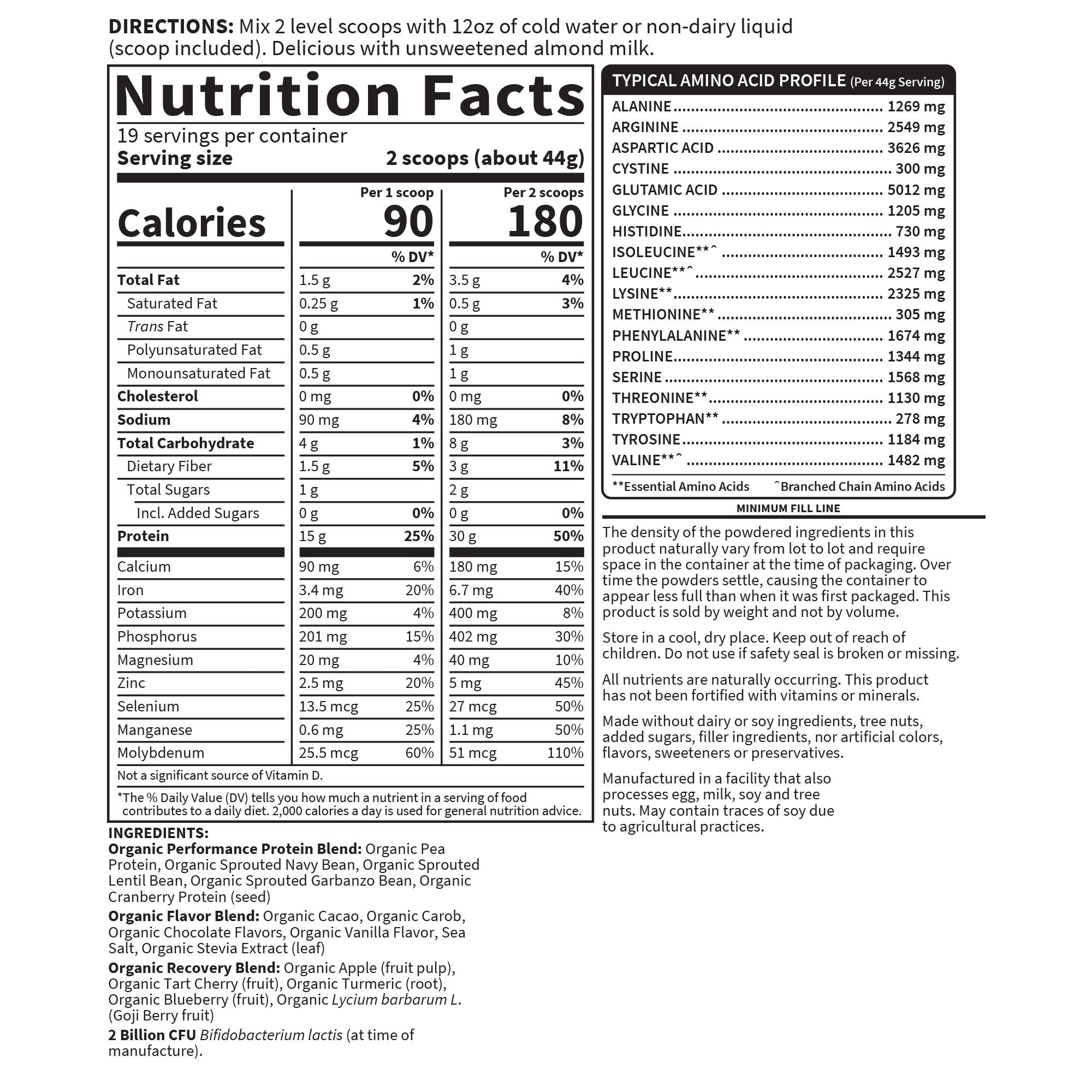 Proteína vegetal orgánica deportiva vainilla
