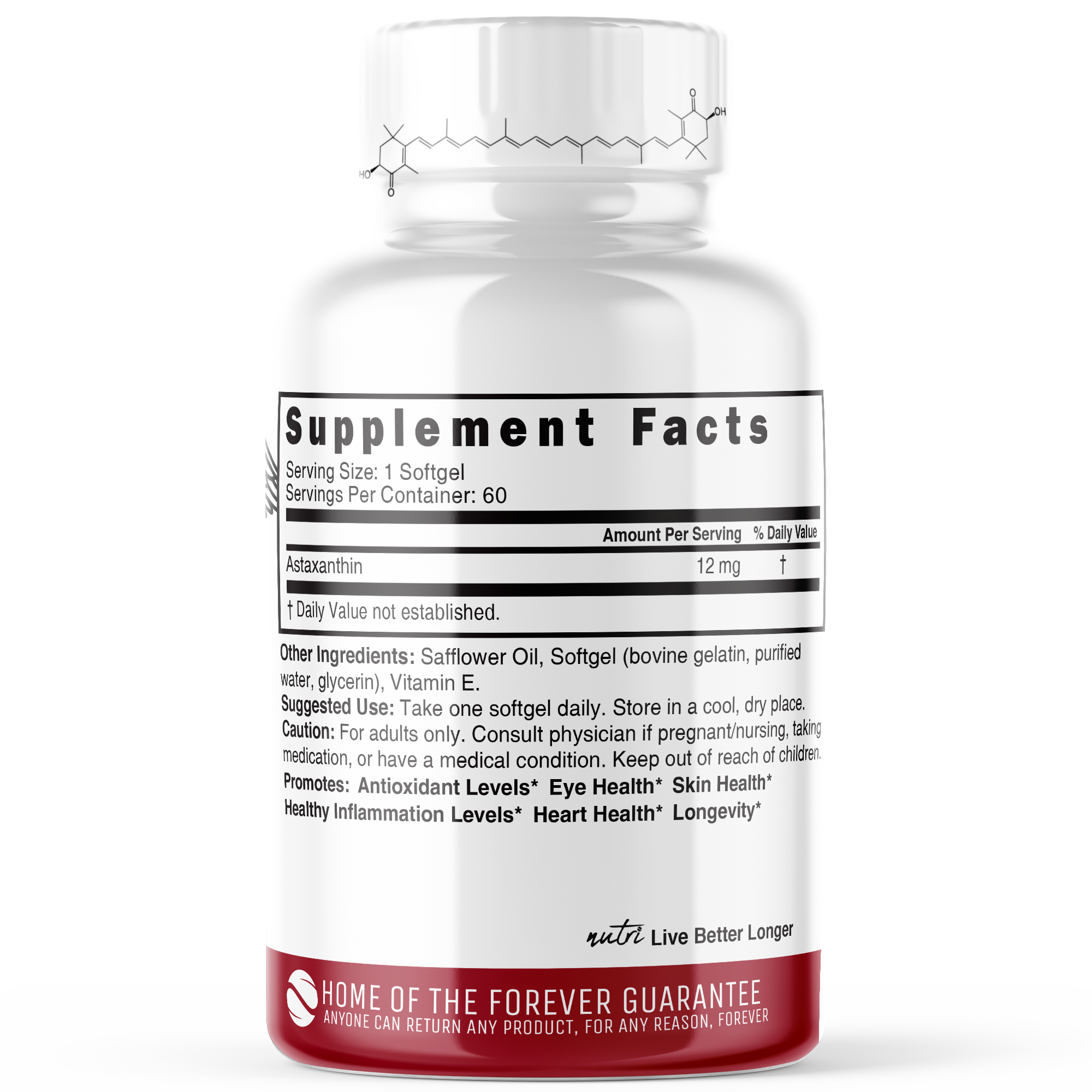 Cápsulas blandas de astaxantina de 12 mg