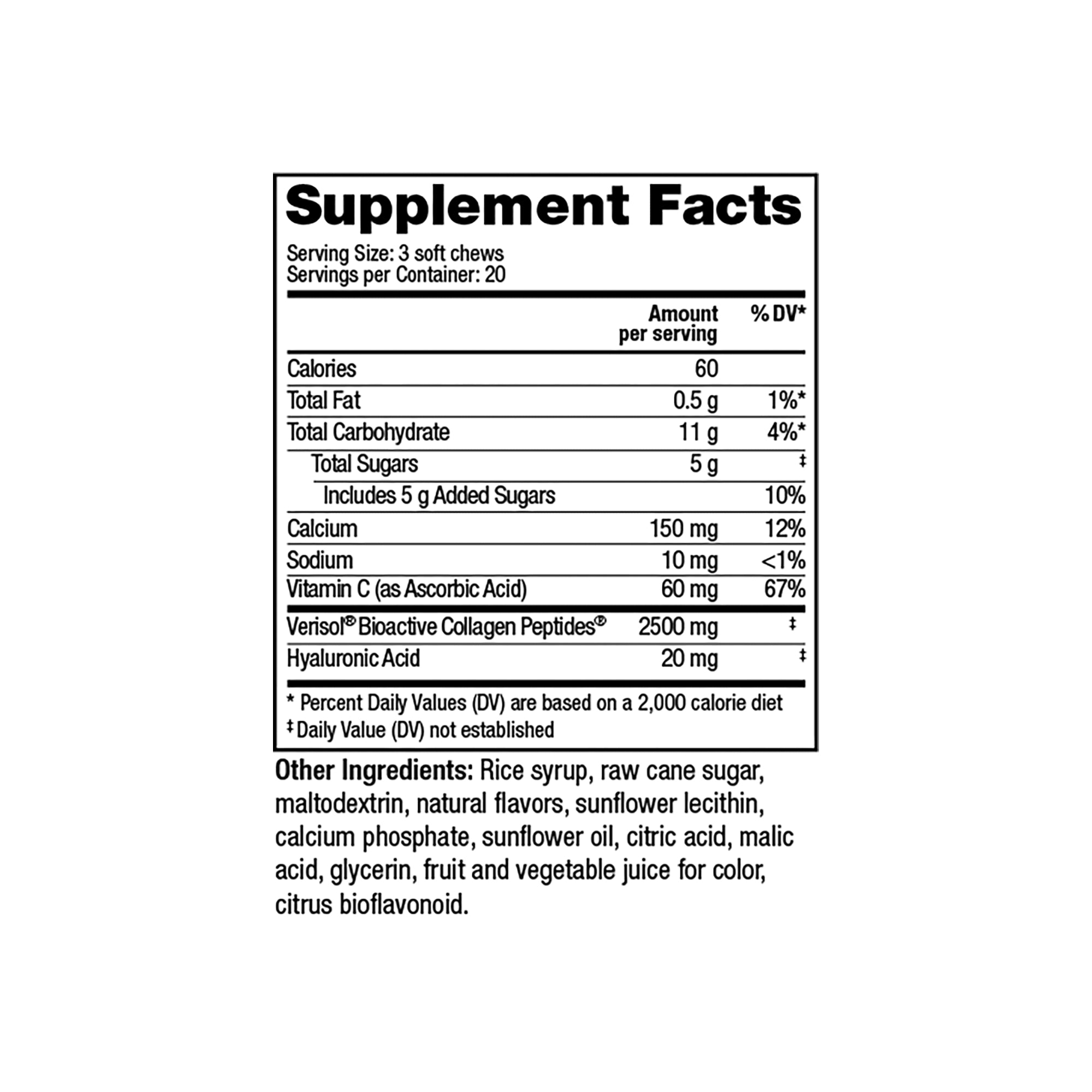 Masticables Reserveage Replenish, 60 unidades 