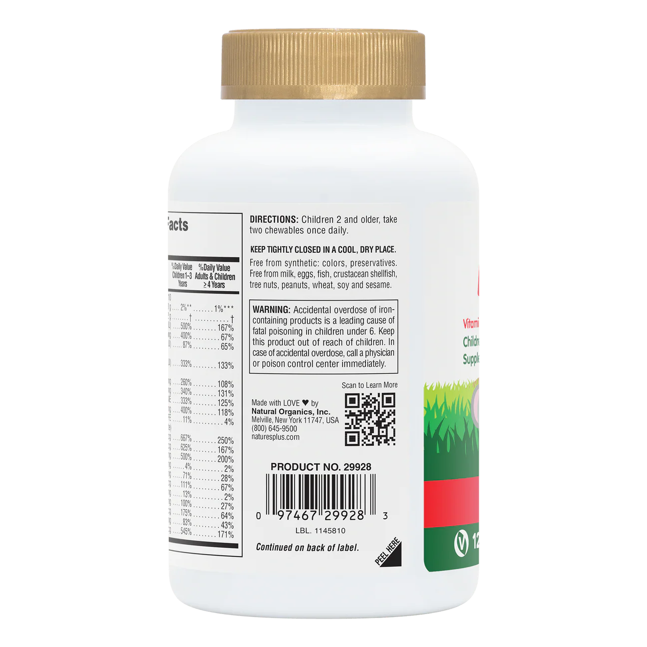 Animal Parade Gold Children's Multivitamins - Warning