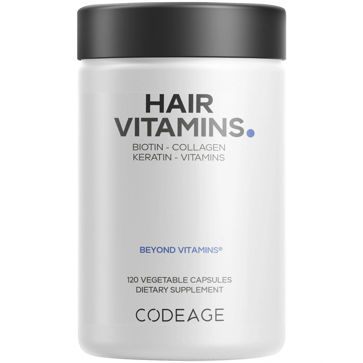 Codeage Hair Vitamins 10000 mcg Biotin, Keratin, Collagen, 120 Caps
