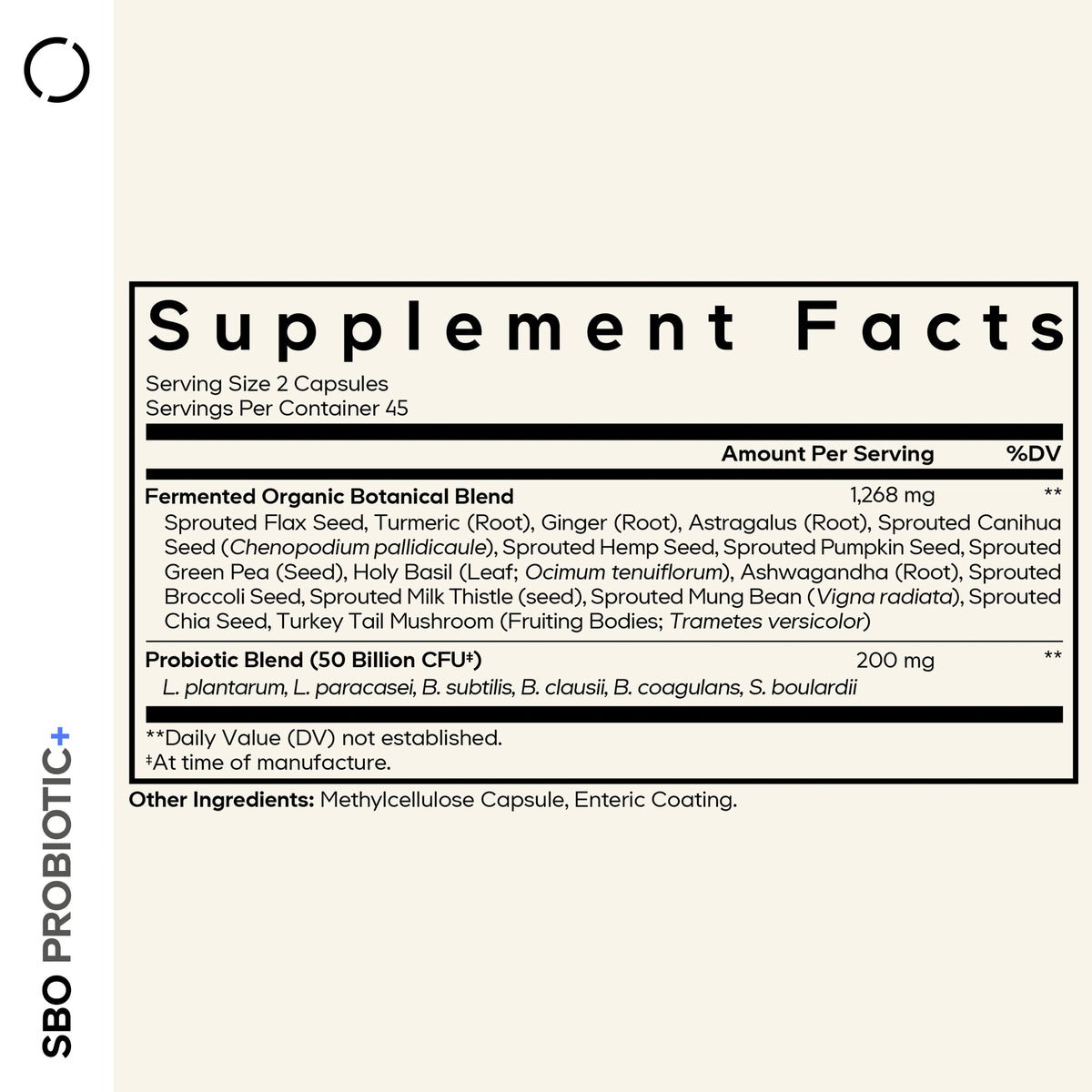 Codeage SBO Probiotics, 50 Billion CFUs Per Serving, 90 Caps