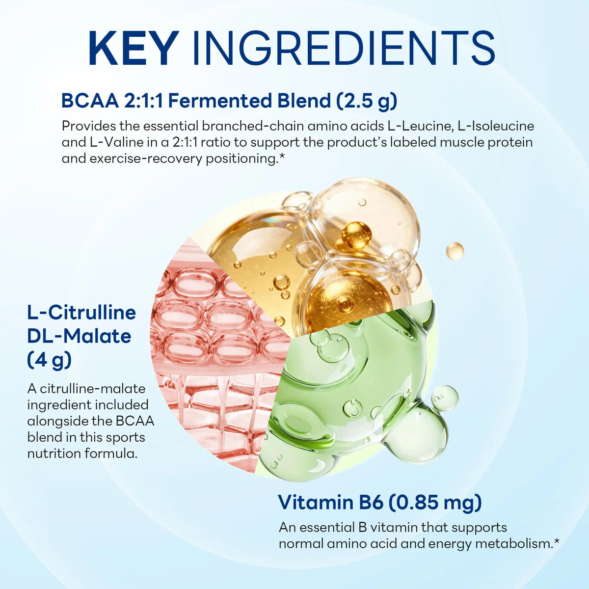 BCAA + Citrulline Citrus Orange Lemonade, Performance Support, 231g Powder