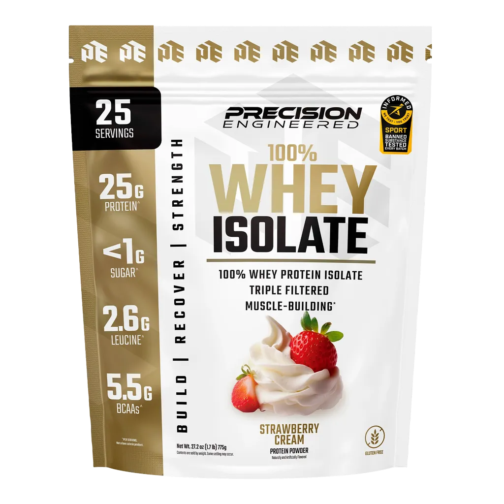 Whey Protein Isolate Strawberry - 25 Servings - 100% Whey Protein Isolate, Triple Filtered, Muscle-building