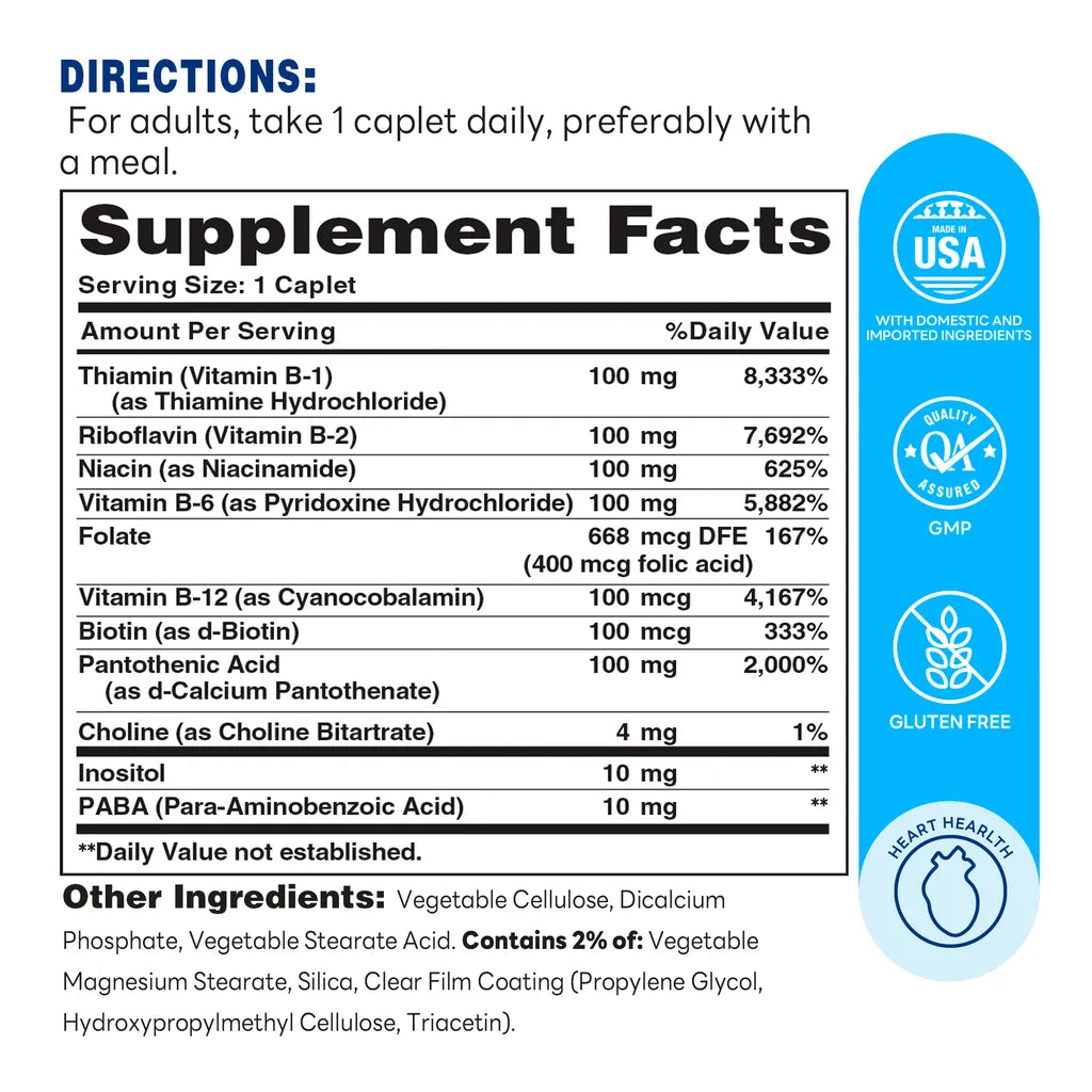 Vitamin B-Complex 100 Timed Release - Supplement Facts