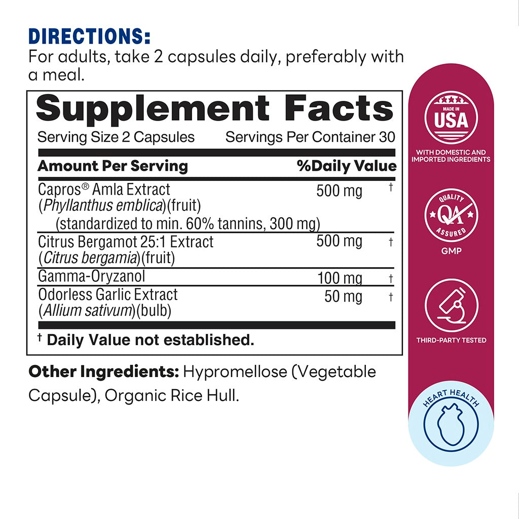 Cholesterol Support with Clinically Studied Capros® & Citrus Bergamot