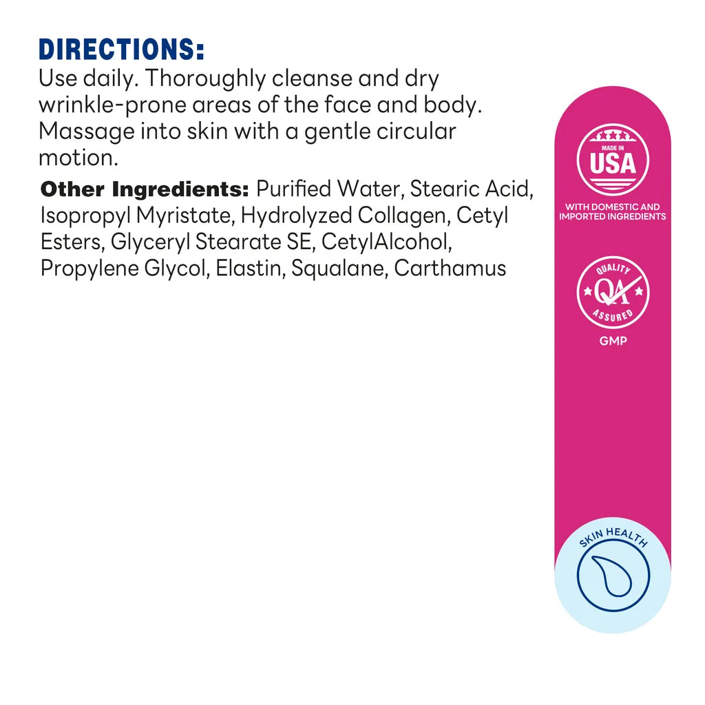 Collagen Elastin Firming Cream With Vitamin E 226g | 8oz- Supplement Facts