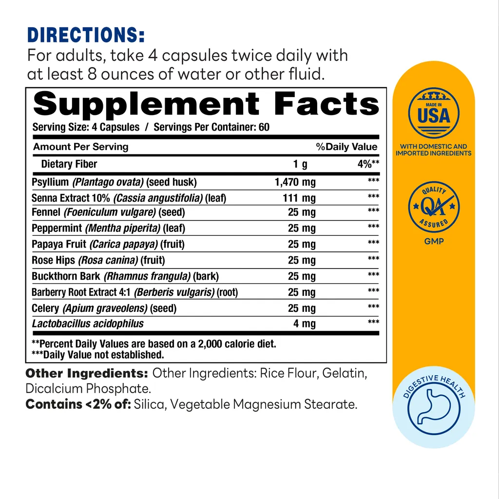 Advanced Colon Cleanse - 240ct - Supplement Facts