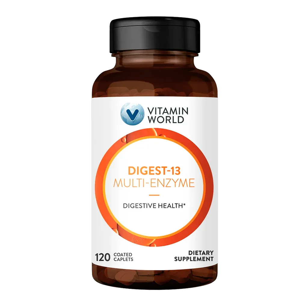 Maximum Strength Digest-13 Multi-Enzyme - 120 Caplets - For Digestive Health