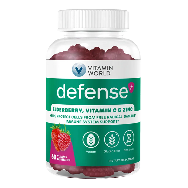Defense Elderberry Immune Support Gummies - 60 Gummies - Helps Protect Cells from Free Radical Damage, Immune System Support