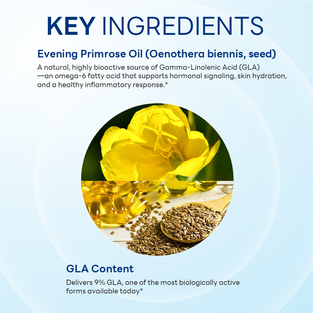 Evening Primrose Oil for Women 1300mg, Beauty Support, 90 Softgels