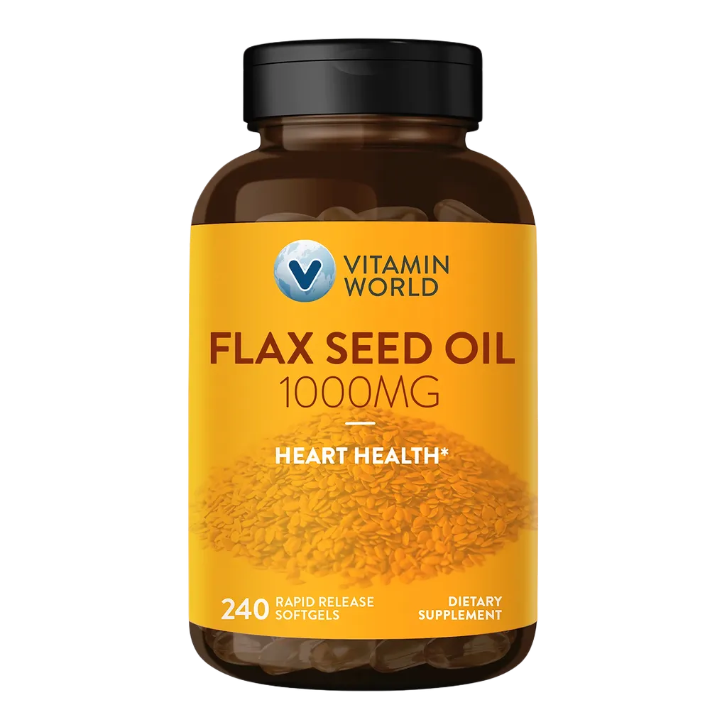 Flax Seed Oil 1,000 mg. - 240 Softgels - Heart Health