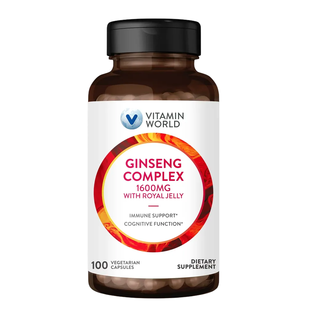 Ginseng Complex 1600mg with Royal Jelly - 100  Capsules - Immune Support, Cognitive Function