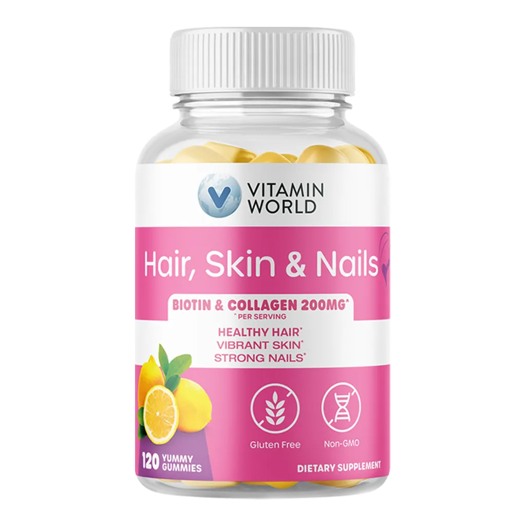 Hair, Skin & Nail Gummies with Biotin & Collagen 200mg - 120 Gummies