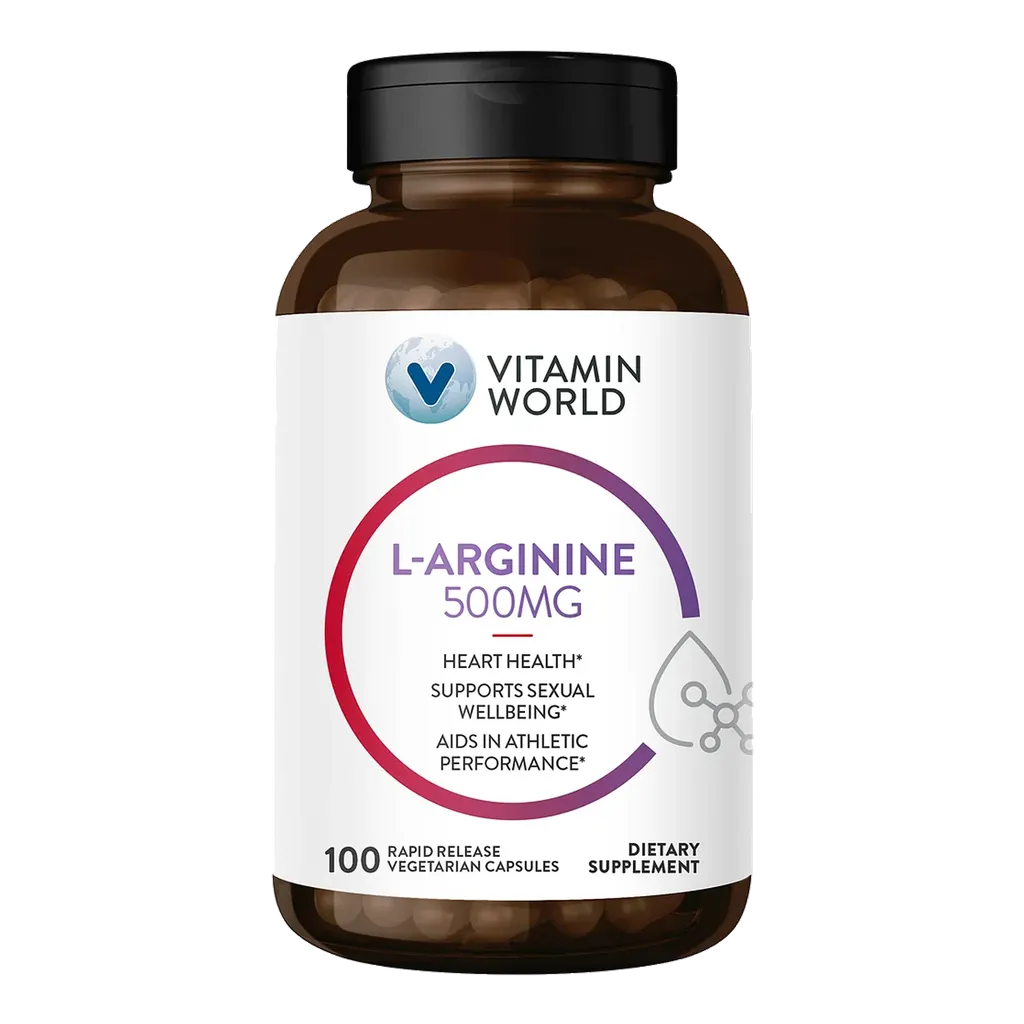 L-Arginine 500mg 100cap - Heart Health, Supports Sexual Wellbeing, Aids in Athletic Performance