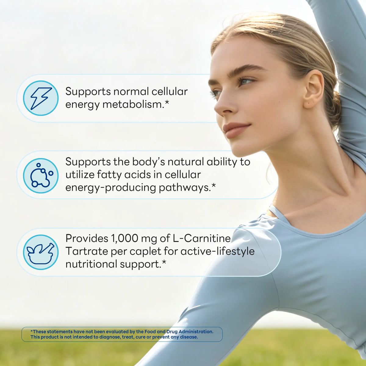 L-Carnitine Tartrate 1,000 mg, Energy & Metabolism Support, 90 Caplets